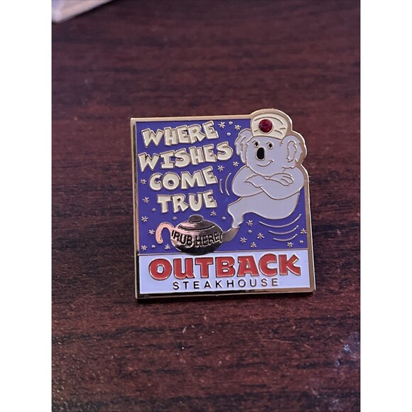 Outback Steakhouse Where Wishes Come True Koala Genie Lapel Hat Pin - Picture 1 of 3
